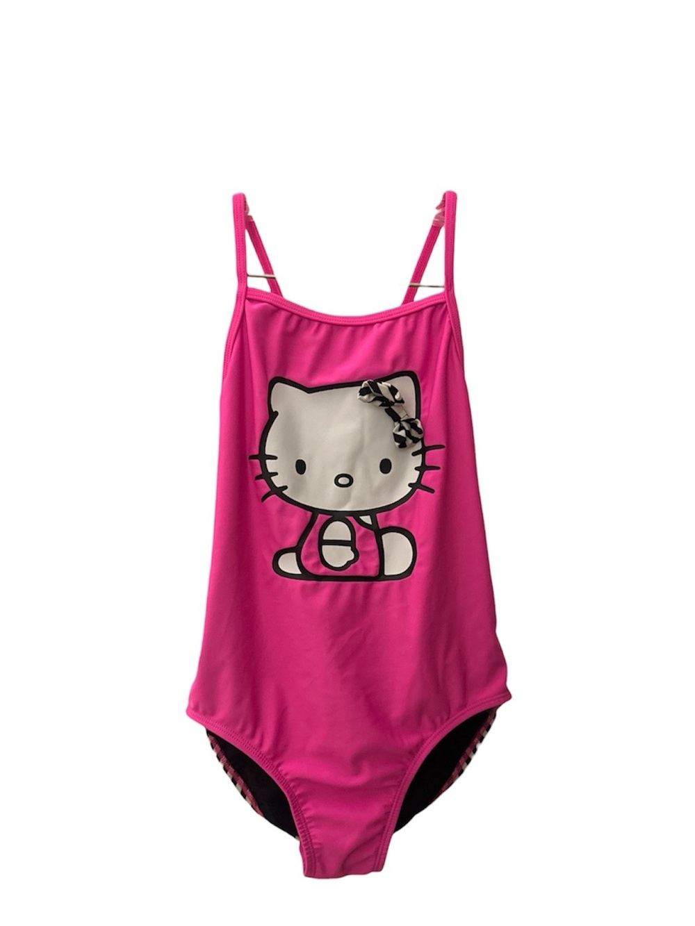 Hello Kitty Hot Pink One-Piece Swimsuit with Bow Accent